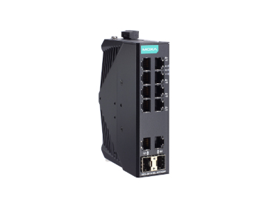 Moxa EDS-2010-ML-2GTXSFP - Unmanaged Gigabit Ethernet switch with 8 10/100BaseT(X) ports, 2 10/100/1000BaseT(X) or 100/1000BaseS by MOXA