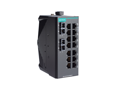 Moxa EDS-2016-ML-MM-SC - Unmanaged Ethernet switch with 14 10/100BaseT(X) ports, 2 100BaseFX multi-mode ports with SC connectors by MOXA