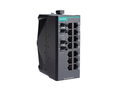 Moxa EDS-2016-ML-MM-ST - Unmanaged Ethernet switch with 14 10/100BaseT(X) ports, 2 100BaseFX multi-mode ports with ST connectors by MOXA