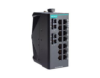 Moxa EDS-2016-ML-SS-SC-T - Unmanaged Ethernet switch with 14 10/100BaseT(X) ports, 2 100BaseFX single-mode ports with SC connect by MOXA