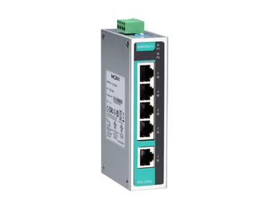 Moxa EDS-205A - Unmanaged Ethernet switch with 5 10/100BaseT(X) ports, -10 to 60C operating temperature by MOXA