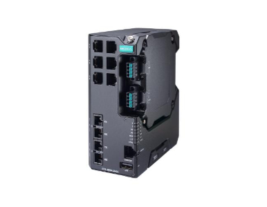 Moxa EDS-4008-2MST-HV - Managed Ethernet switch with 6 10/100BaseT(X) ports, 2 100BaseFX multi-mode ports with ST connectors by MOXA