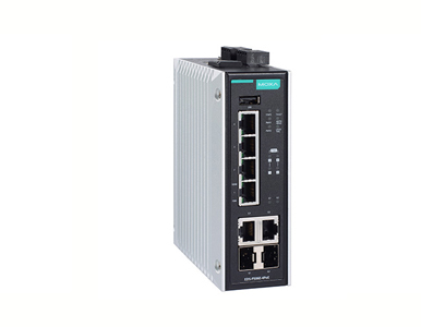 Moxa EDS-P506E-4PoE-2GTXSFP-T - Managed Ethernet PoE Switch with 4 PoE+/60W 10/100BaseT(X) ports, 2 combo 10/100/1000BaseT(X) or by MOXA