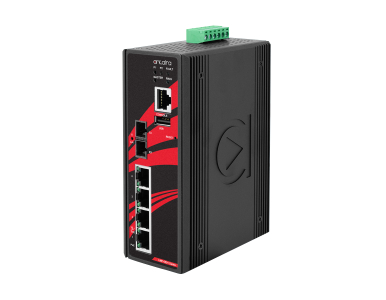 Antaira LMP-0501-M-24-V2 - 5-Port Industrial PoE+ Light Layer 3 Managed Ethernet Switches w/4*10/100Tx (30W/Port), and 1*100Fx M by ANTAIRA