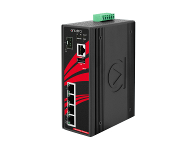 Antaira LMX-0501G-SFP-V2 - 5-Port Industrial Gigabit Light Layer 3 Managed Ethernet Switch, w/4*10/100/1000Tx + 1*100/1000 SFP S by ANTAIRA