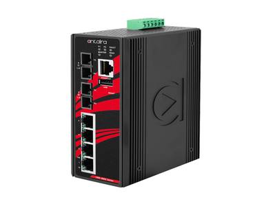 Antaira LMX-0602-M-T-V2 - 6-Port Industrial Light Layer 3 Managed Ethernet Switch, with 4*10/100Tx and 2*100Fx Multi-Mode 2Km, 1 by ANTAIRA